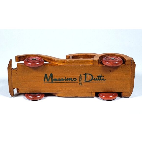 Vintage Massimo Dulli Wooden Car Automobile Hand Carved 5 inches Collectible - Picture 6 of 6